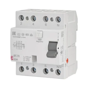 Intrerupator diferential RCCB 4P 63A, 100mA, tip A, ETI