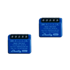 Shelly 1 Mini Gen3, Set 2 Relee Smart Wi-Fi Mini cu Contact Uscat, 8A