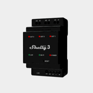 Shelly Pro 3, Releu Smart Profesional 3 Canale, DIN, LAN + Wi-Fi, 16A