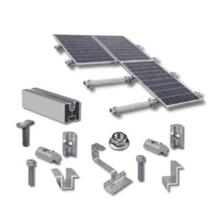 Kit structură pentru 3 panouri fotovoltaice, 1 rând, țiglă ceramică