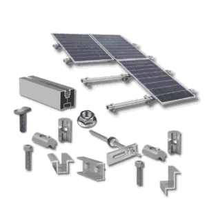 Kit structură pentru 18 panouri fotovoltaice, 1 rând, țiglă metalică
