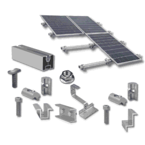 Kit structură pentru 15 panouri fotovoltaice, 1 rând, țiglă ceramică