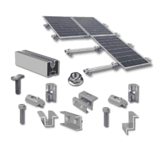 Kit structură pentru 15 panouri fotovoltaice, 1 rând, tablă fălțuită